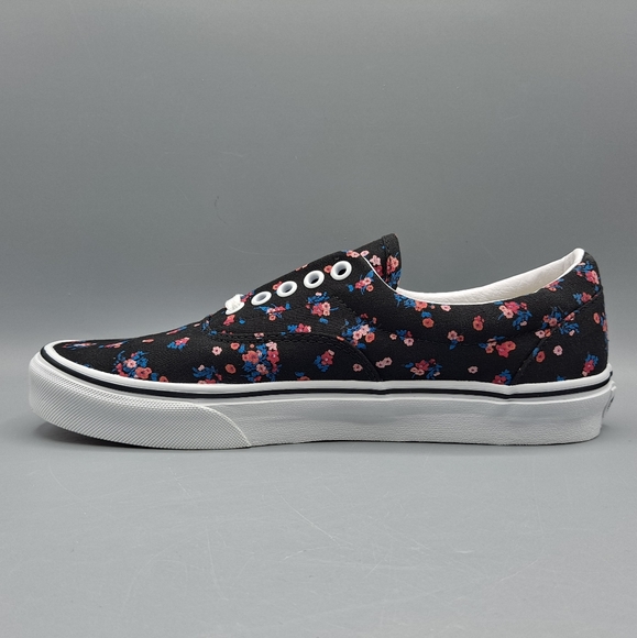 New Vans Era Ditsy Floral Black True White Pink and Blue Flowers Women's Size 10 - Picture 4 of 9